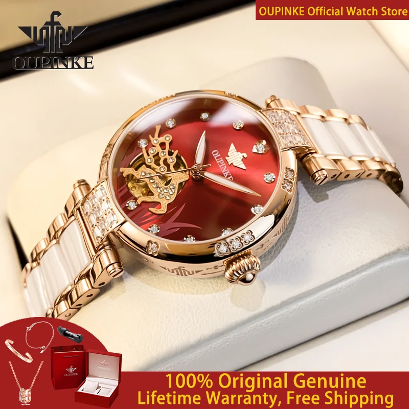 OUPINKE 3211, женские полностью автоматические механические часы, роскошные часы с полым оленем и бриллиантами, элегантные часы-браслет с керамическим ремешком
OUPINKE 3211, женские полностью автоматические механические часы, роскошные часы с полым оленем и бриллиантами, элегантные часы-браслет с керамическим ремешком