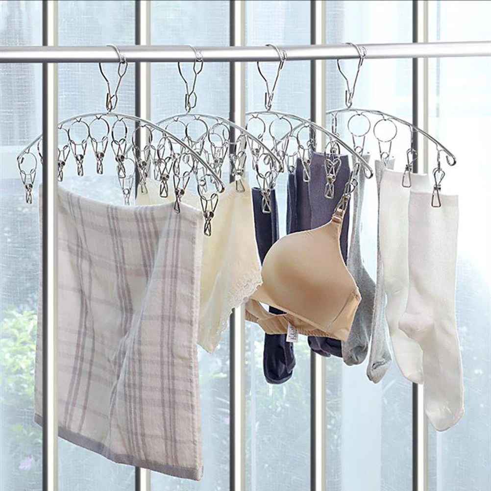 2pcs Stainless Steel Socks Clips Clothes Drying Hanger Silver Laundry Hook for Bra Underwear Towel Scarf Glove Space Saving
2pcs Stainless Steel Socks Clips Clothes Drying Hanger Silver Laundry Hook for Bra Underwear Towel Scarf Glove Space Saving