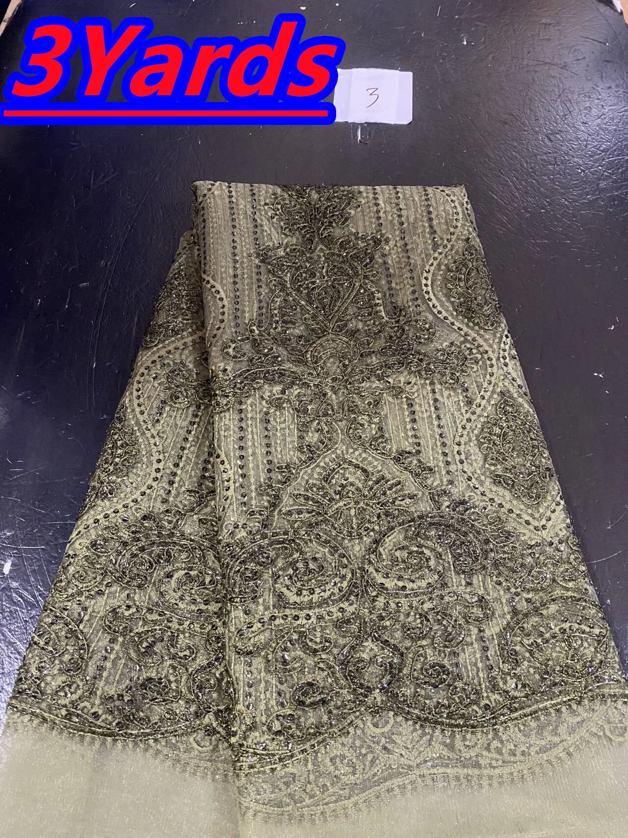 3 Yards Heavy Beaded Lace Fabric African Women's French Bridal Sequin Luxury Nigerian Tulle Cord Guipure Fabric for Dress Making
3 Yards Heavy Beaded Lace Fabric African Women's French Bridal Sequin Luxury Nigerian Tulle Cord Guipure Fabric for Dress Making