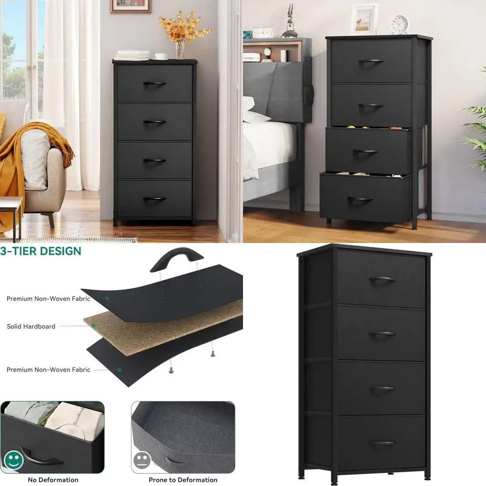 4-Tier Storage Tower: Fabric Drawers, Organizer for Bedrooms, Living Spaces, and Closets - Sturdy Steel Frame, Easy Pull Fabric
4-Tier Storage Tower: Fabric Drawers, Organizer for Bedrooms, Living Spaces, and Closets - Sturdy Steel Frame, Easy Pull Fabric