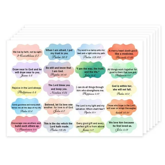 300pcs Bible Verse Stickers Scripture Inspirational Stickers Colorful Christian Planner Religious Stickers 1x2inch
300pcs Bible Verse Stickers Scripture Inspirational Stickers Colorful Christian Planner Religious Stickers 1x2inch
