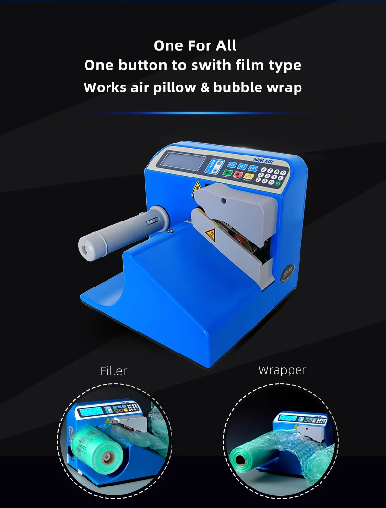CE Certified Mini Air Cushion Machine Easy Maintenance Buffer Packaging Machine
CE Certified Mini Air Cushion Machine Easy Maintenance Buffer Packaging Machine