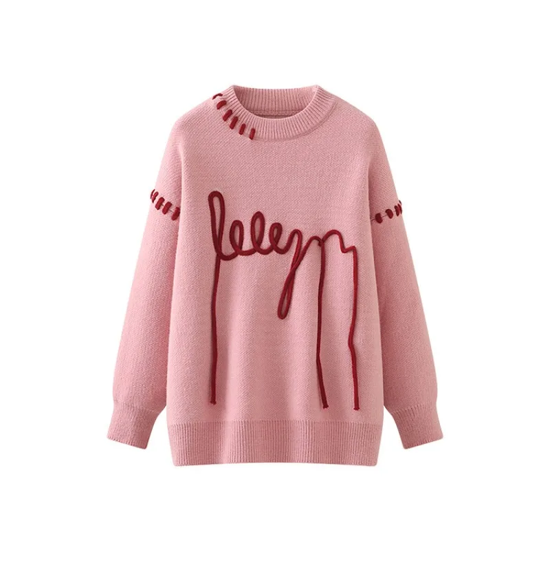 Sweet Hot Girl Casual O-neck Sweater Women's Fall Loose Long-sleeved Knitted Pullover Fashion Female Clothes
Sweet Hot Girl Casual O-neck Sweater Women's Fall Loose Long-sleeved Knitted Pullover Fashion Female Clothes