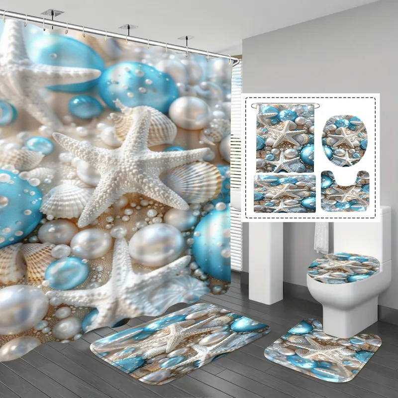 1/3/4Pc Light Luxury Pearl Starfish Shower Curtain, Fresh and Healing Ocean-Themed Bathroom Partition
1/3/4Pc Light Luxury Pearl Starfish Shower Curtain, Fresh and Healing Ocean-Themed Bathroom Partition