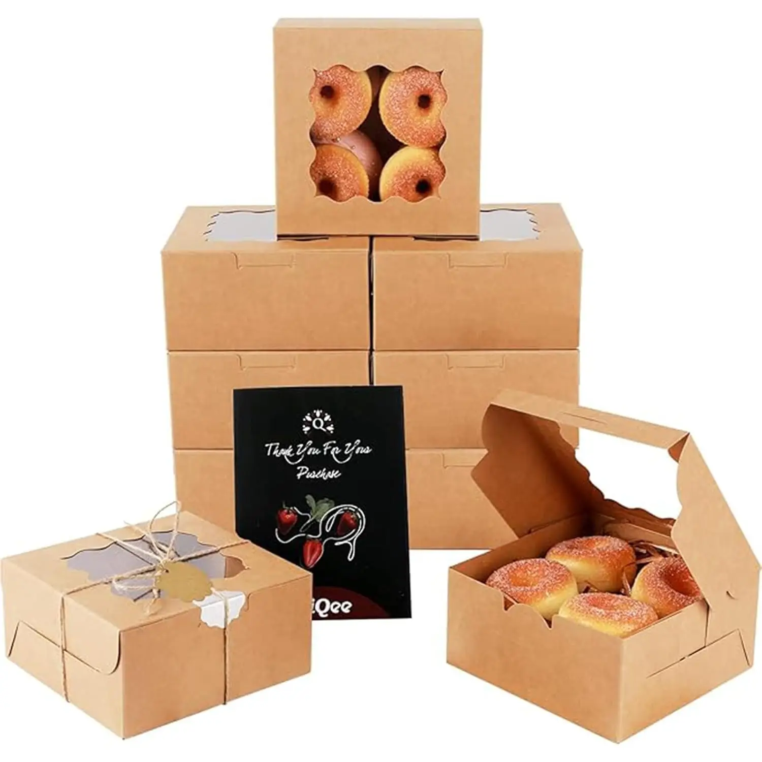Kraft Cookie Boxes with Window 100pcs 6x6x3 Bakery Box for Cookies Pastry Cupcake Donut
Kraft Cookie Boxes with Window 100pcs 6x6x3 Bakery Box for Cookies Pastry Cupcake Donut