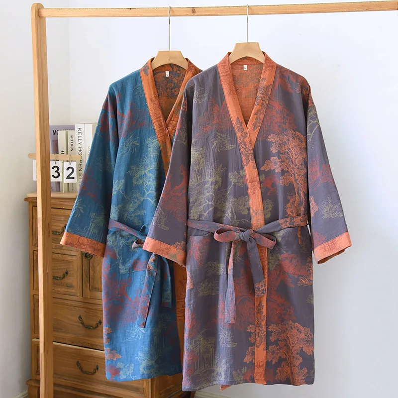 Retro Floral Robes For Woman Nightwear Bathrobe Female New Autumn Long Sleeve Pure Cotton Loose Sleepwear Women's Kimono
Retro Floral Robes For Woman Nightwear Bathrobe Female New Autumn Long Sleeve Pure Cotton Loose Sleepwear Women's Kimono