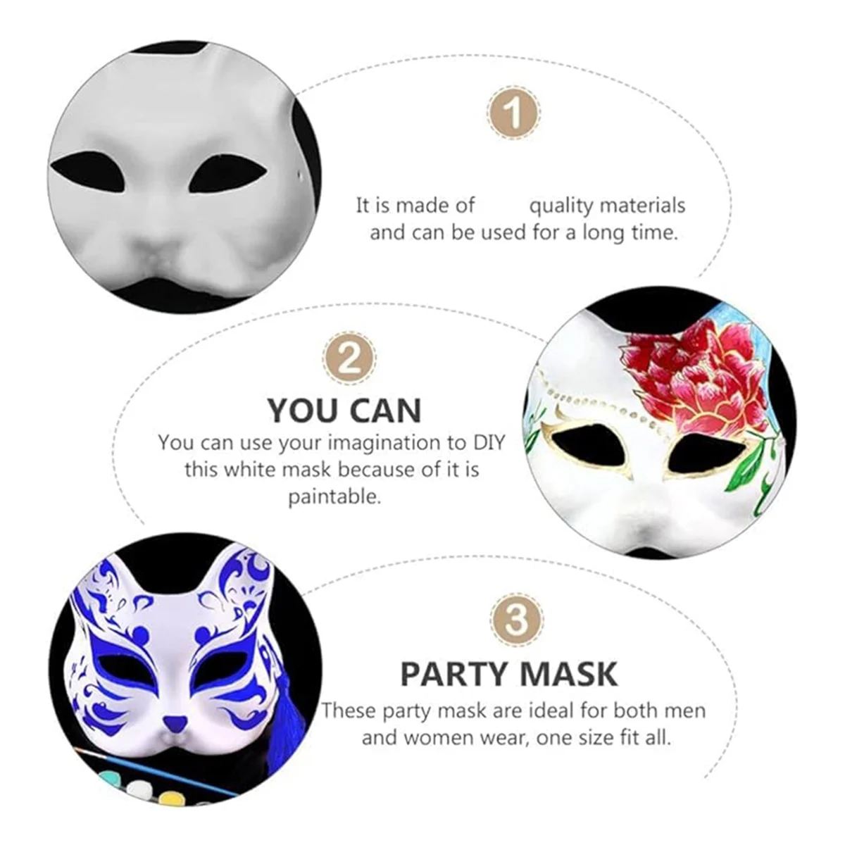 15pcs DIY White Paper Cat Masks with Acrylic Paints - Hand-Painted Personalized Masks for Dance Parties,Celebrations
15pcs DIY White Paper Cat Masks with Acrylic Paints - Hand-Painted Personalized Masks for Dance Parties,Celebrations