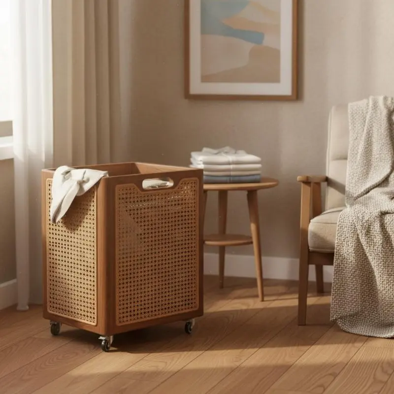Sturdy Wood Wood Laundry Basket Long-Lasting Rattan Laundry Hamper on Wheels Woven Clothes Basket Multipurpose Rolling Wooden
Sturdy Wood Wood Laundry Basket Long-Lasting Rattan Laundry Hamper on Wheels Woven Clothes Basket Multipurpose Rolling Wooden