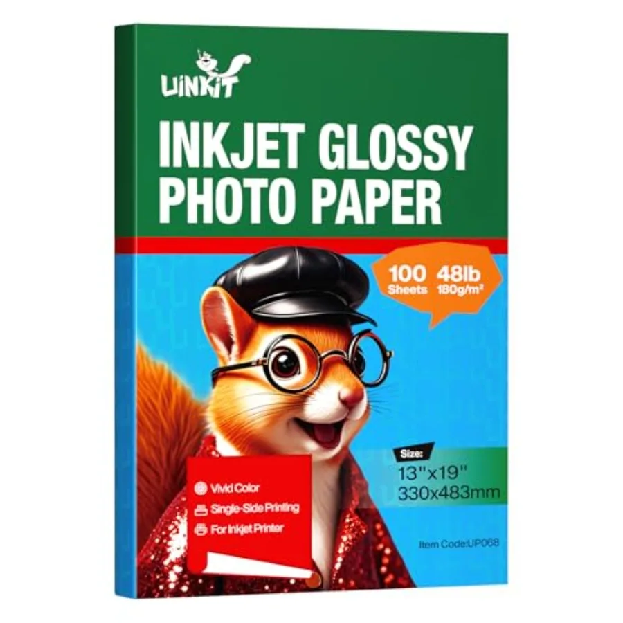 Glossy Photo Paper 13x19inches100 Sheets 180Gsm 48lbs Professional Glossy Photographic Paper Compatible with Inkjet Printer Use
Glossy Photo Paper 13x19inches100 Sheets 180Gsm 48lbs Professional Glossy Photographic Paper Compatible with Inkjet Printer Use