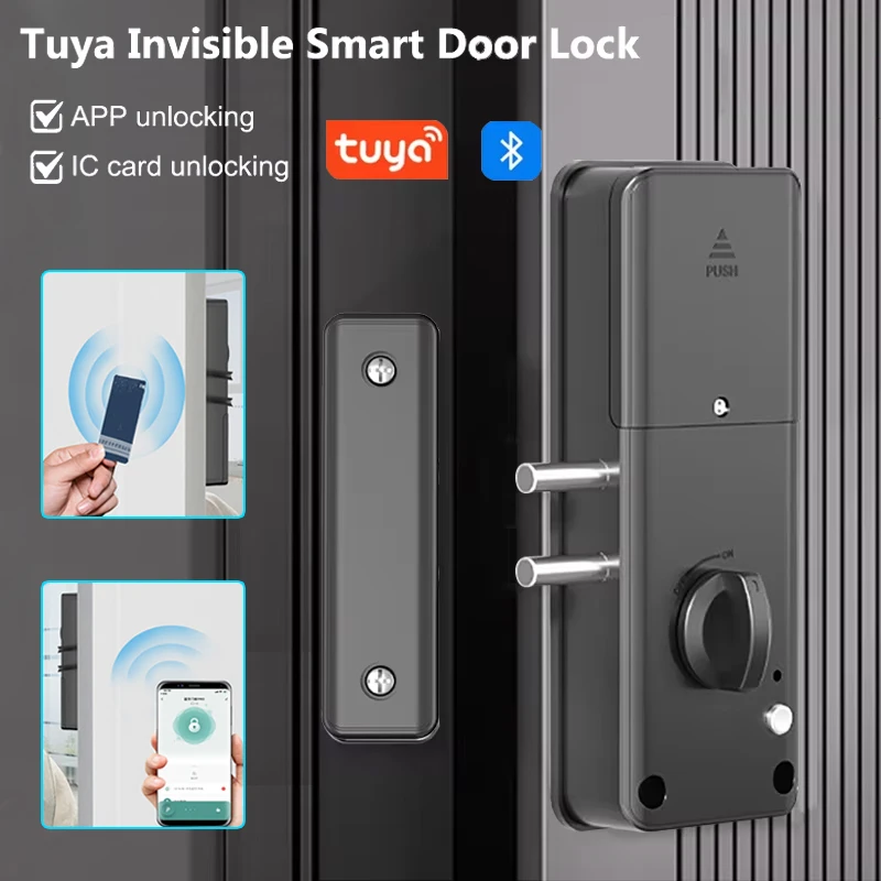 Tuya Smart Invisible Door Lock Electronic Indoor Lock TTLock APP/IC Card/Bluetooth Unlock Wooden Door for Home Bedroom Apartment
Tuya Smart Invisible Door Lock Electronic Indoor Lock TTLock APP/IC Card/Bluetooth Unlock Wooden Door for Home Bedroom Apartment