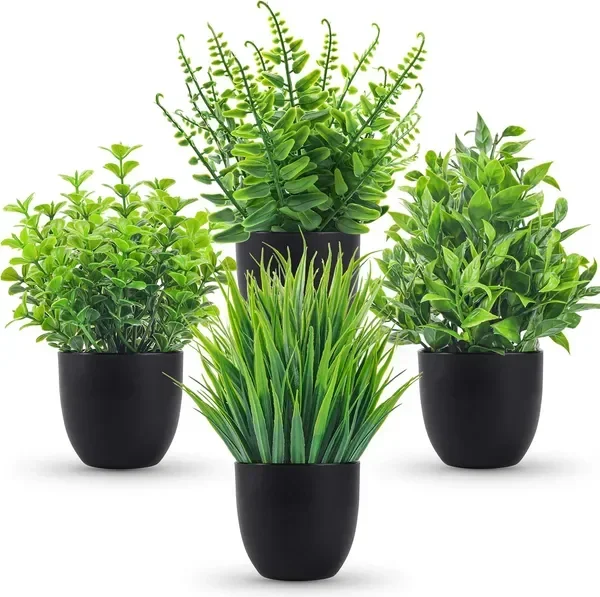 Fake Plants 4 Packs Artificial Plants Small Faux Plants Black Bathroom Accessories for Bathroom Home
Fake Plants 4 Packs Artificial Plants Small Faux Plants Black Bathroom Accessories for Bathroom Home