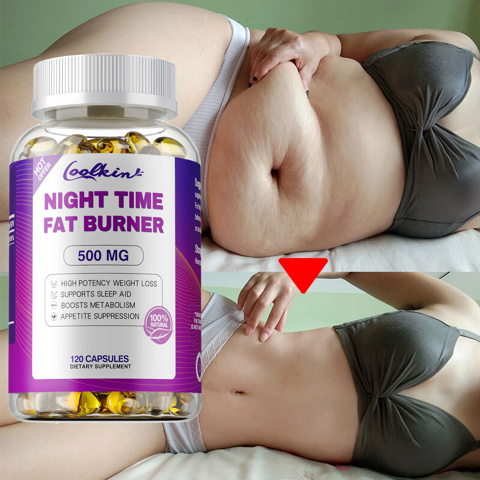 Nighttime Metabolism Capsules - Weight Management,Promote Fat Burning, Accelerate Metabolism - 120 Capsules
Nighttime Metabolism Capsules - Weight Management,Promote Fat Burning, Accelerate Metabolism - 120 Capsules