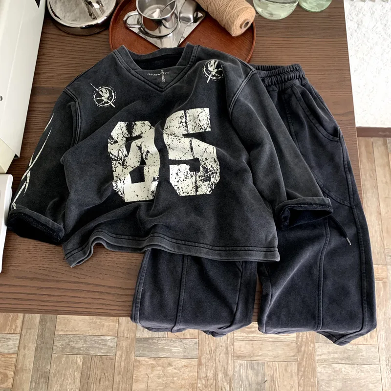 Children Clothes 2025 Autumn New Wash and Fade Sweaters or Pants Han Fan Printed Boy's Fashionable Clothes
Children Clothes 2025 Autumn New Wash and Fade Sweaters or Pants Han Fan Printed Boy's Fashionable Clothes