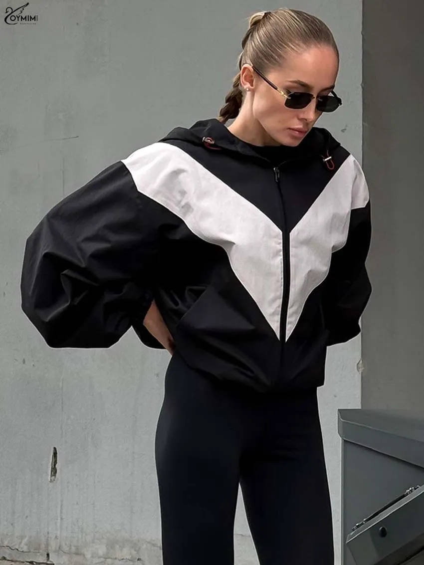 Oymimi Fashion Black Patchwork Woman Blouses Elegant Hooded Collar Long Sleeve Zipper Blouses Casual New Loose Shirts Streetwear
Oymimi Fashion Black Patchwork Woman Blouses Elegant Hooded Collar Long Sleeve Zipper Blouses Casual New Loose Shirts Streetwear
