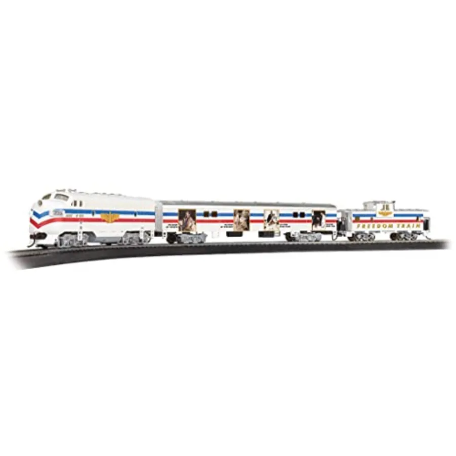 HO scale electric train set for display and operation, die-cast metal body with prototypical colors, featuring Norman Rockwell
HO scale electric train set for display and operation, die-cast metal body with prototypical colors, featuring Norman Rockwell