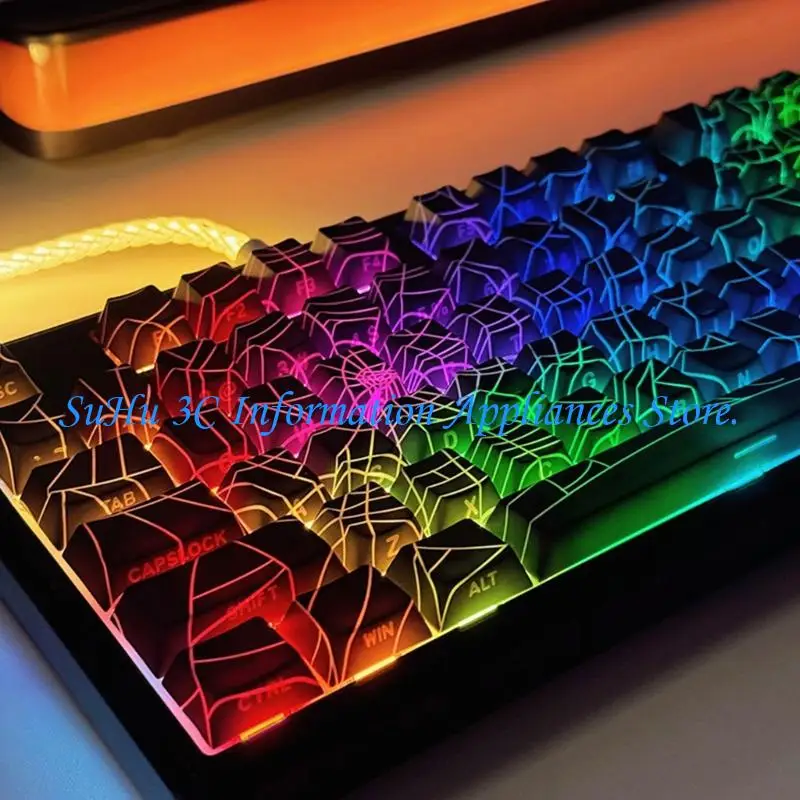Durability PBT Keycaps 130pc/Set With Heat Sublimations Printing Side Engraving Keycap For Enhances Typing Experience