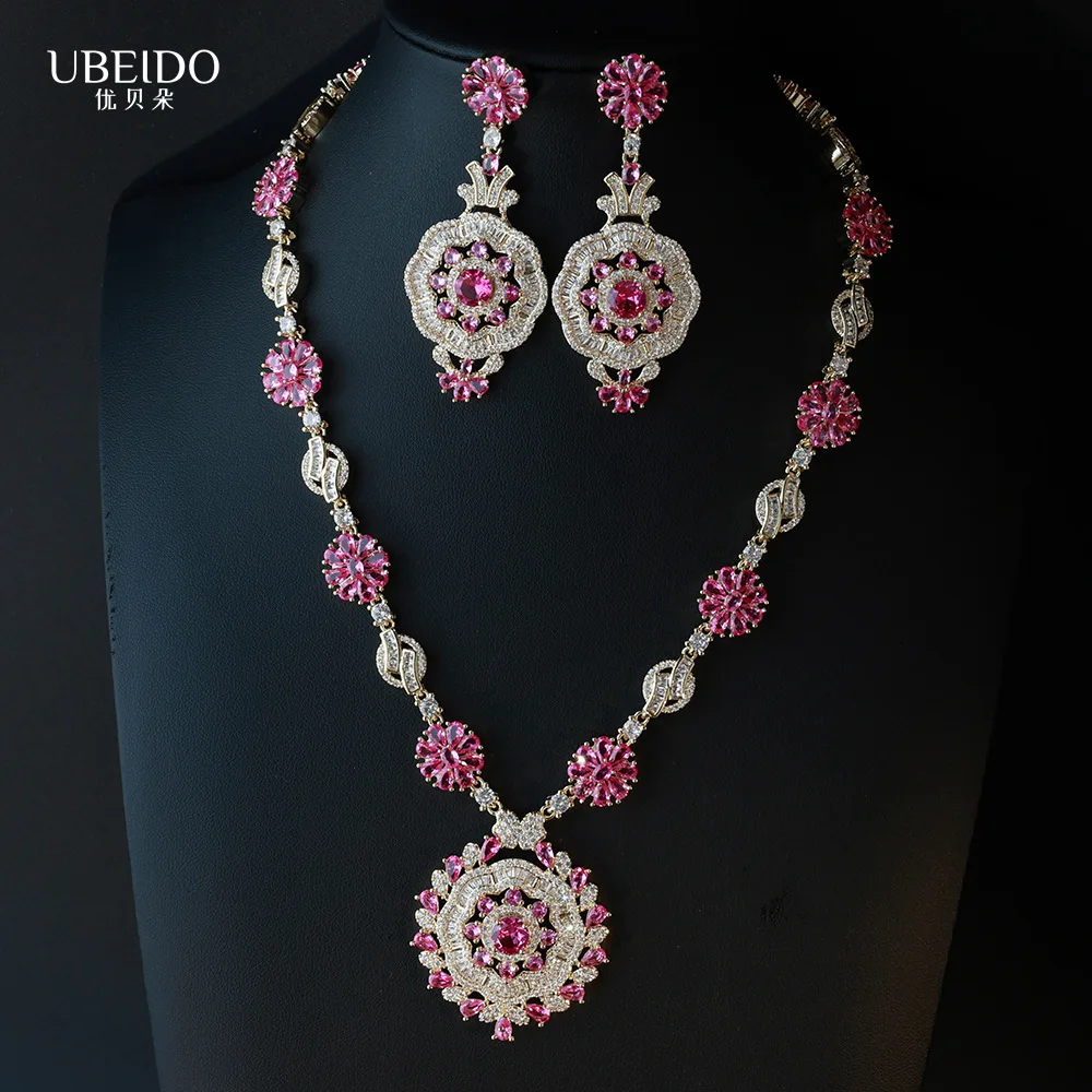 New Rose Flower Shaped Colored Zircon Necklace And Earring Set for Women Elegant Jewelry Combo
New Rose Flower Shaped Colored Zircon Necklace And Earring Set for Women Elegant Jewelry Combo