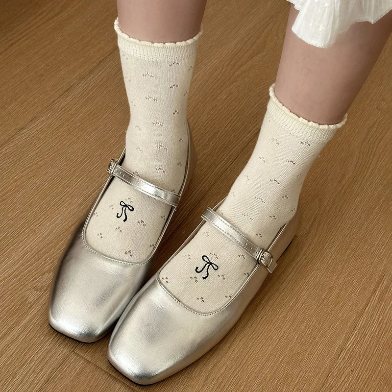 Women Socks Cute Bow Sweet Girls Lolita Kawaii Ruffle Socks Women Hollow Out Breathable Solid Color Black White Gray Long Socks
Women Socks Cute Bow Sweet Girls Lolita Kawaii Ruffle Socks Women Hollow Out Breathable Solid Color Black White Gray Long Socks
