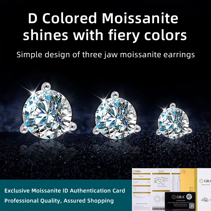 Lnngy 0.1CT-2.0CT Moissanite Earrings For Women Brilliant Round Lab Diamond Stud Earring Sparkling Wedding Jewelry Gifts
Lnngy 0.1CT-2.0CT Moissanite Earrings For Women Brilliant Round Lab Diamond Stud Earring Sparkling Wedding Jewelry Gifts