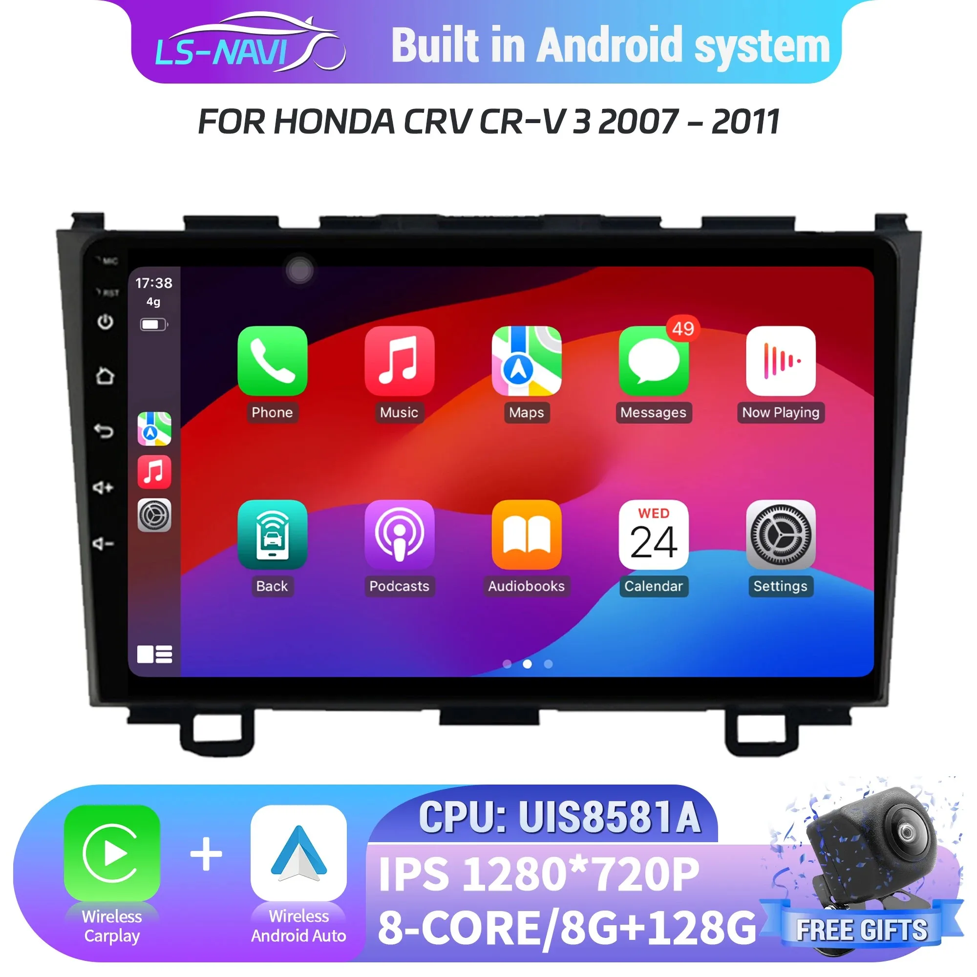 For Honda CRV CR-V 3 2007-2011 Android 14 Car Radio Multimedia 4G GPS Navigation Wireless Bluetooth Carplay Touch Screen Stereo
For Honda CRV CR-V 3 2007-2011 Android 14 Car Radio Multimedia 4G GPS Navigation Wireless Bluetooth Carplay Touch Screen Stereo