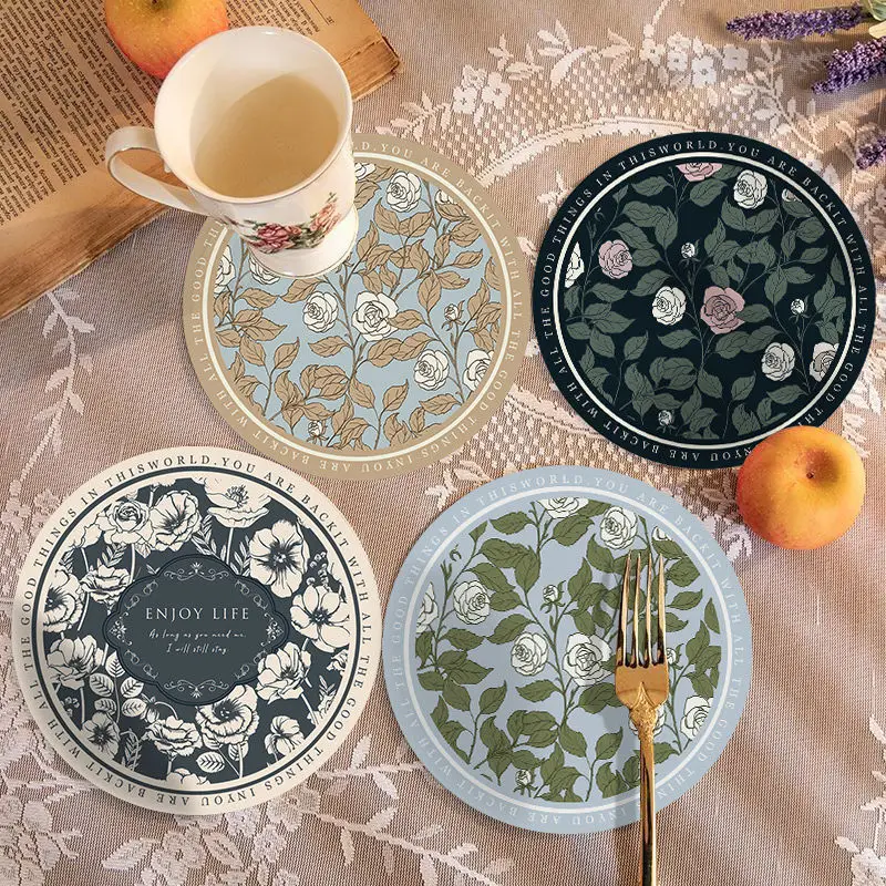 Light Luxury Dining Table Heat Insulation Mat Small Round Placemat Non-wash Waterproof Greaseproof Bowl Tray Water Cup Mat
Light Luxury Dining Table Heat Insulation Mat Small Round Placemat Non-wash Waterproof Greaseproof Bowl Tray Water Cup Mat