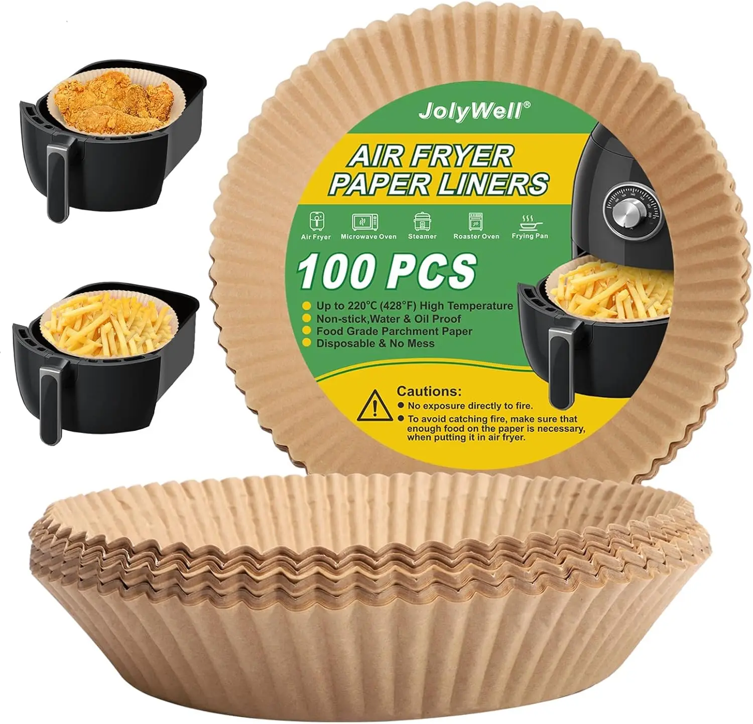 Air Fryer Paper Liners, Unbleached Biodegradable Parchment for Frying Baking Roasting Grilling, 100Pcs 6.3 Inch
Air Fryer Paper Liners, Unbleached Biodegradable Parchment for Frying Baking Roasting Grilling, 100Pcs 6.3 Inch