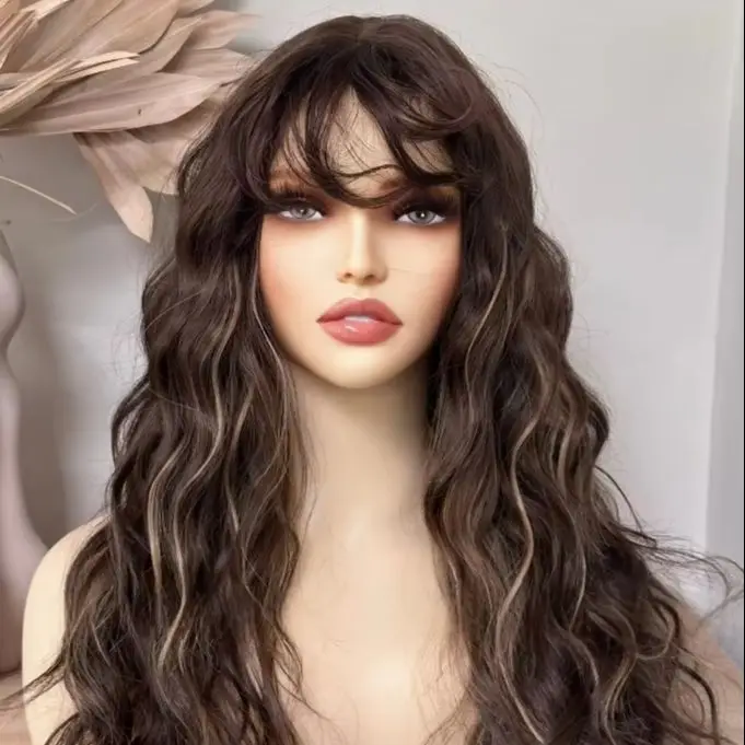 Выделите шоколадно-коричневые парики Женские длинные свободные волны Синтетические кружевные фронтальные парики с челкой Высокое качество Дешевый парик на распродаже
Выделите шоколадно-коричневые парики Женские длинные свободные волны Синтетические кружевные фронтальные парики с челкой Высокое качество Дешевый парик на распродаже