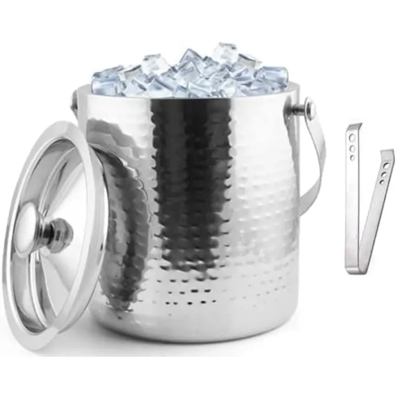 Introducing The Elegant 2L Hammered Stainless Steel Ice Bucket with Tongs and Double Wall Design
Introducing The Elegant 2L Hammered Stainless Steel Ice Bucket with Tongs and Double Wall Design