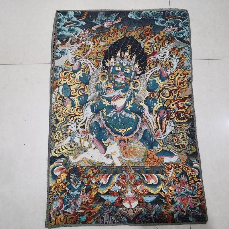 Tibet Tibetan Cloth Silk Six-armed mahakala buddha Thangka Tangka Embroidery Painting Embroidery Hanging Pictures
Tibet Tibetan Cloth Silk Six-armed mahakala buddha Thangka Tangka Embroidery Painting Embroidery Hanging Pictures