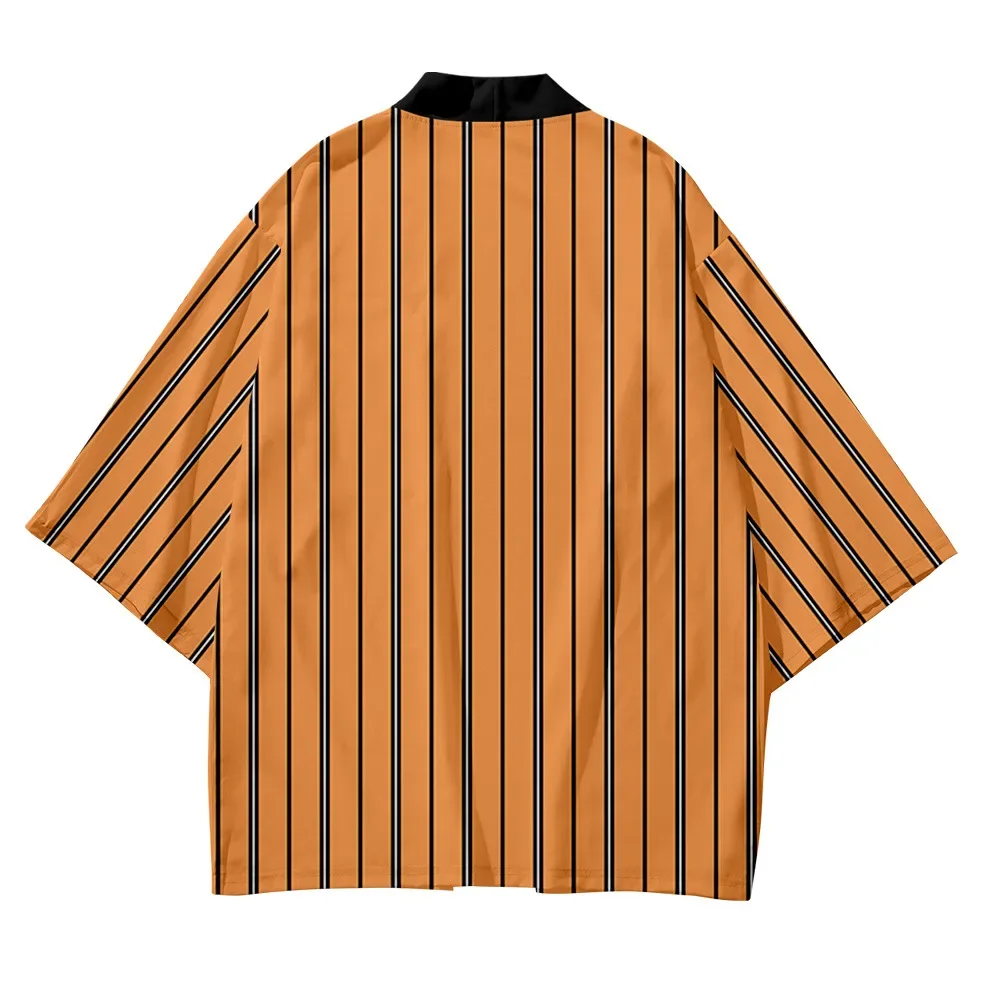 Haori Yukata Men's And Women's Casual Kimonos, Yellow, Blue, Orange Stripes, Beach Japanese Style
Haori Yukata Men's And Women's Casual Kimonos, Yellow, Blue, Orange Stripes, Beach Japanese Style