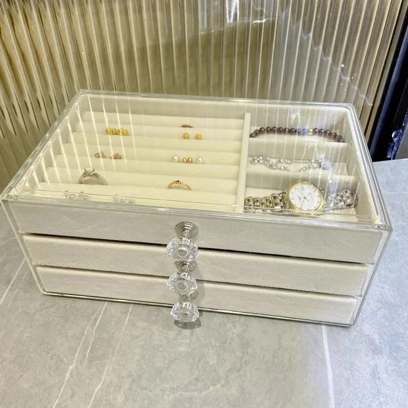 Large Capacity Multi-layer Drawer Jewelry Box Anti-tarnish Organizer for Earrings Rings Necklaces Bracelets Ring Storage
Large Capacity Multi-layer Drawer Jewelry Box Anti-tarnish Organizer for Earrings Rings Necklaces Bracelets Ring Storage