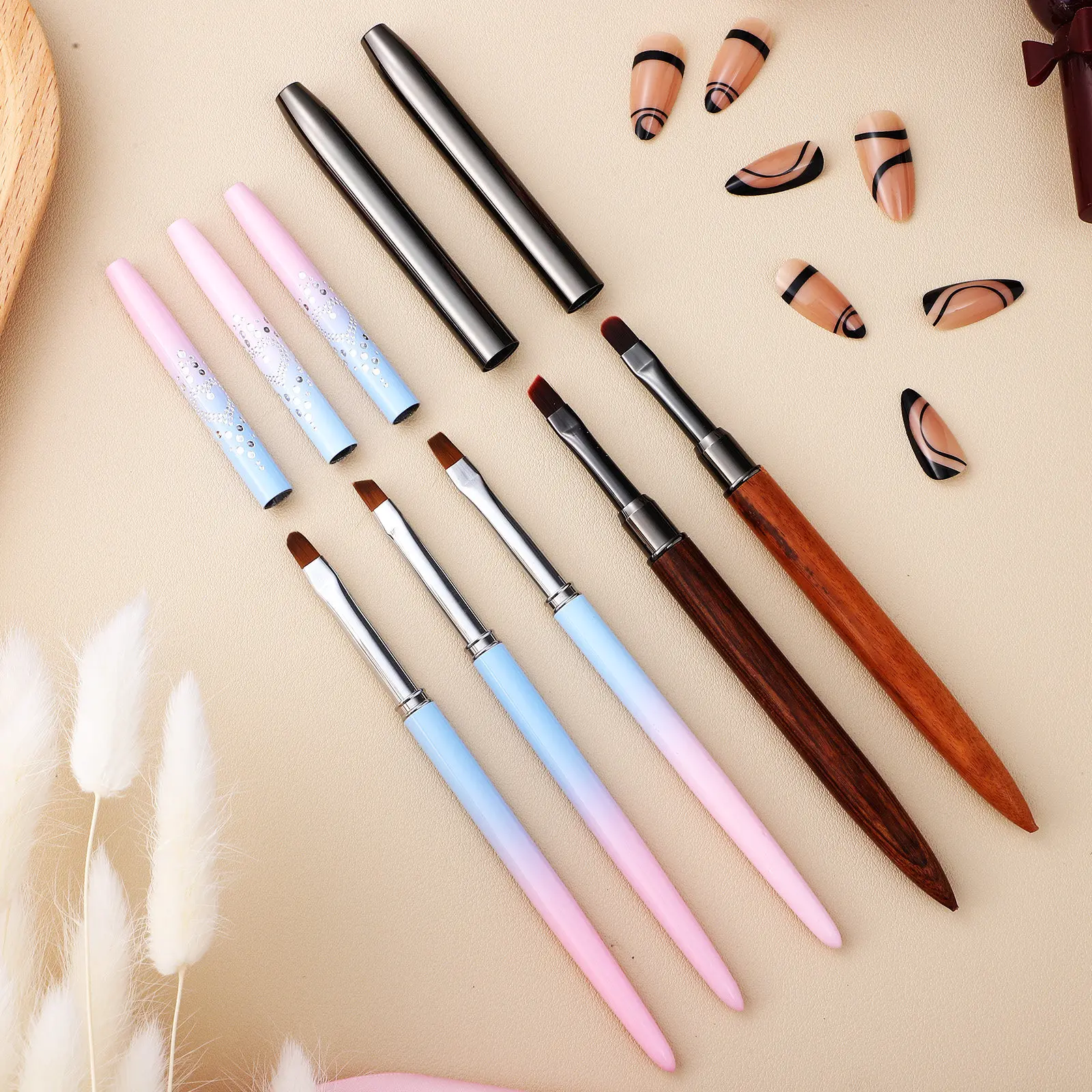 5Pcs Nail Art Clean Up Brush Set with Flat Round Angled Tips Sturdy Soft Bristles Lightweight Grip for Nail Painting Manicure
5Pcs Nail Art Clean Up Brush Set with Flat Round Angled Tips Sturdy Soft Bristles Lightweight Grip for Nail Painting Manicure
