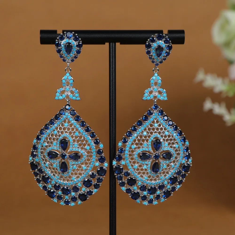 HIBRIDE Light Luxury Retro Large Water Drop sliver color Drop Earrings Women's Daily Decoration Jewelry Wedding Ball Gift E366 
HIBRIDE Light Luxury Retro Large Water Drop sliver color Drop Earrings Women's Daily Decoration Jewelry Wedding Ball Gift E366