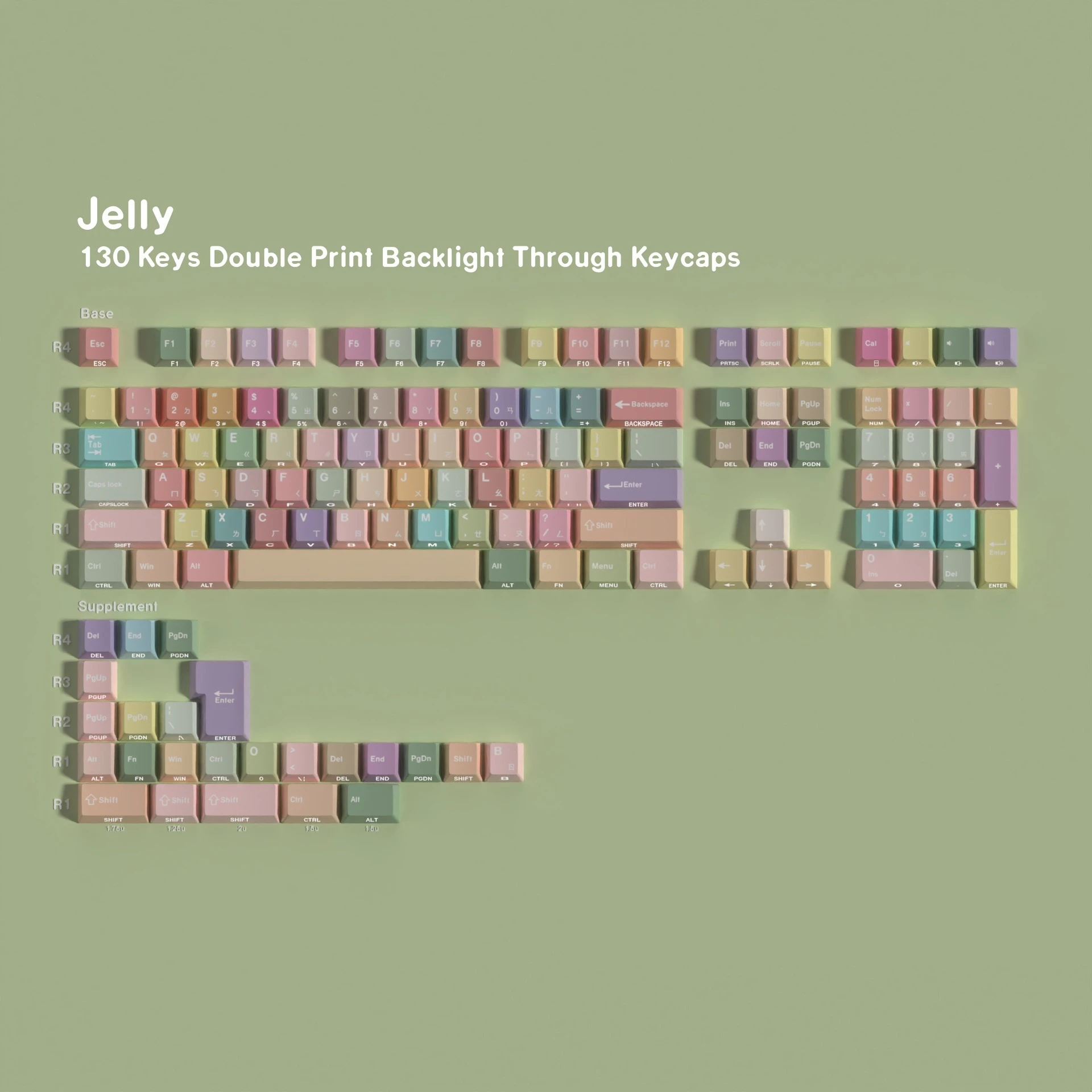 130Keys Double Print Dye-Sub PBT Side Light Cherry Profile Keycaps DE FR KR RU AR JP ES ISO Layout F75 for Mechanical Keyboard
130Keys Double Print Dye-Sub PBT Side Light Cherry Profile Keycaps DE FR KR RU AR JP ES ISO Layout F75 for Mechanical Keyboard