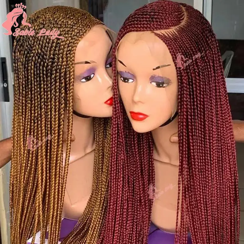 36Inch Full Lace Braided Wig Synthetic Lace Front Handmade Cornrow Braids Wig for Black Women with Baby Hair Side Part Lace Wig
36Inch Full Lace Braided Wig Synthetic Lace Front Handmade Cornrow Braids Wig for Black Women with Baby Hair Side Part Lace Wig
