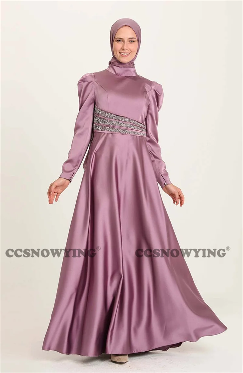 Satin Beaded Full Sleeve Muslim Evening Dress Hijab Prom Formal Party Gown High Neck Arabic Kaftan Islamic Robes De Soirée
Satin Beaded Full Sleeve Muslim Evening Dress Hijab Prom Formal Party Gown High Neck Arabic Kaftan Islamic Robes De Soirée