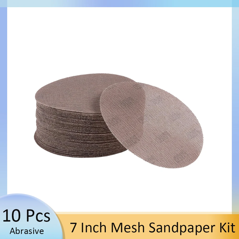 10pcs 7 Inch Mesh Abrasive Sanding Discs Hook & Loop Sandpaper Dust Free Anti-Blocking Net Sandpaper Sheets for Auto Body Wood
10pcs 7 Inch Mesh Abrasive Sanding Discs Hook & Loop Sandpaper Dust Free Anti-Blocking Net Sandpaper Sheets for Auto Body Wood