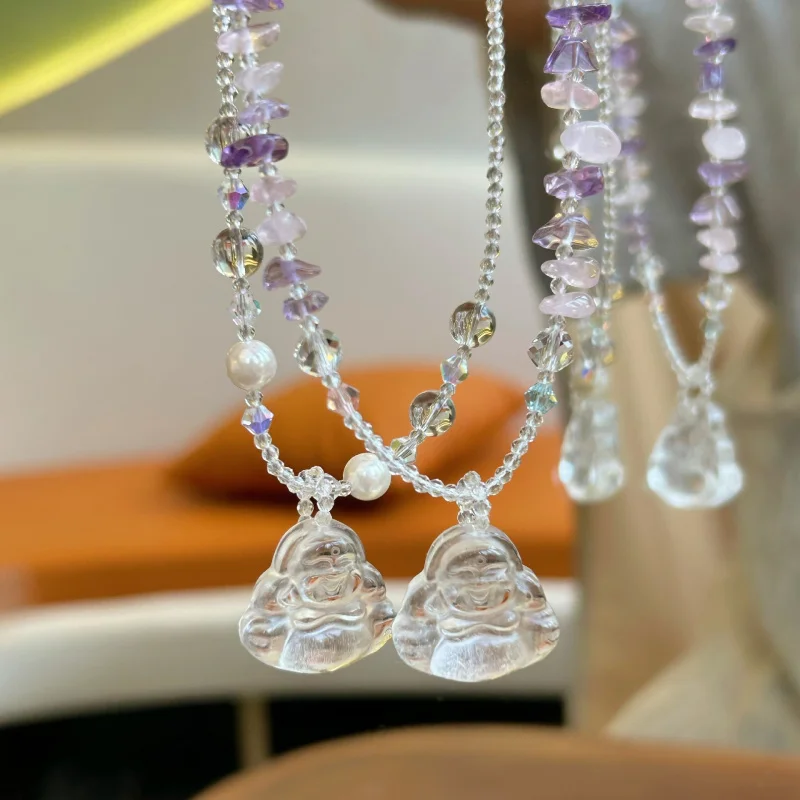 Natural Necklace Buddha Clear Transparent Clavicle Chain Peaceful Fashionable Women's Pendant White Crystal Neck
Natural Necklace Buddha Clear Transparent Clavicle Chain Peaceful Fashionable Women's Pendant White Crystal Neck