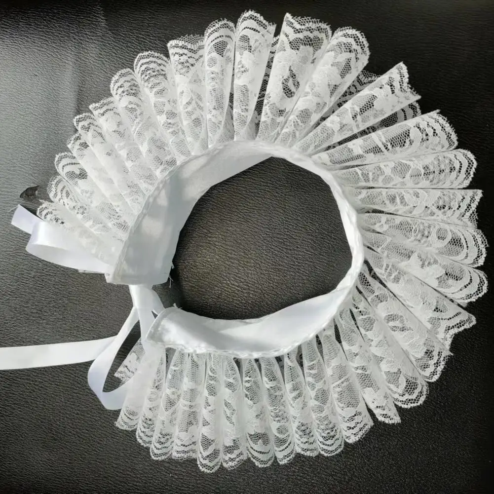 Gowns Fake Collar Lace Flower Embroidery Collar Costume Prop for Halloween Cosplay Pleated Neckpiece with Lace-up Detail Dress
Gowns Fake Collar Lace Flower Embroidery Collar Costume Prop for Halloween Cosplay Pleated Neckpiece with Lace-up Detail Dress