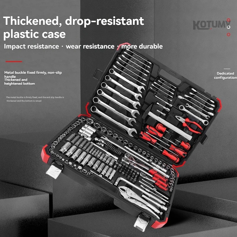 202PCS Professional Auto & Mechanical Repair Tool Kit, Pearl Nickel Combination Wrench & Ratchet Socket Set
202PCS Professional Auto & Mechanical Repair Tool Kit, Pearl Nickel Combination Wrench & Ratchet Socket Set