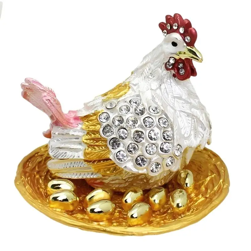 Elegant Enamel Plated Metal Hen Jewelry Box For Rings Earrings And Small Accessories Decorative Trinket Holder
Elegant Enamel Plated Metal Hen Jewelry Box For Rings Earrings And Small Accessories Decorative Trinket Holder