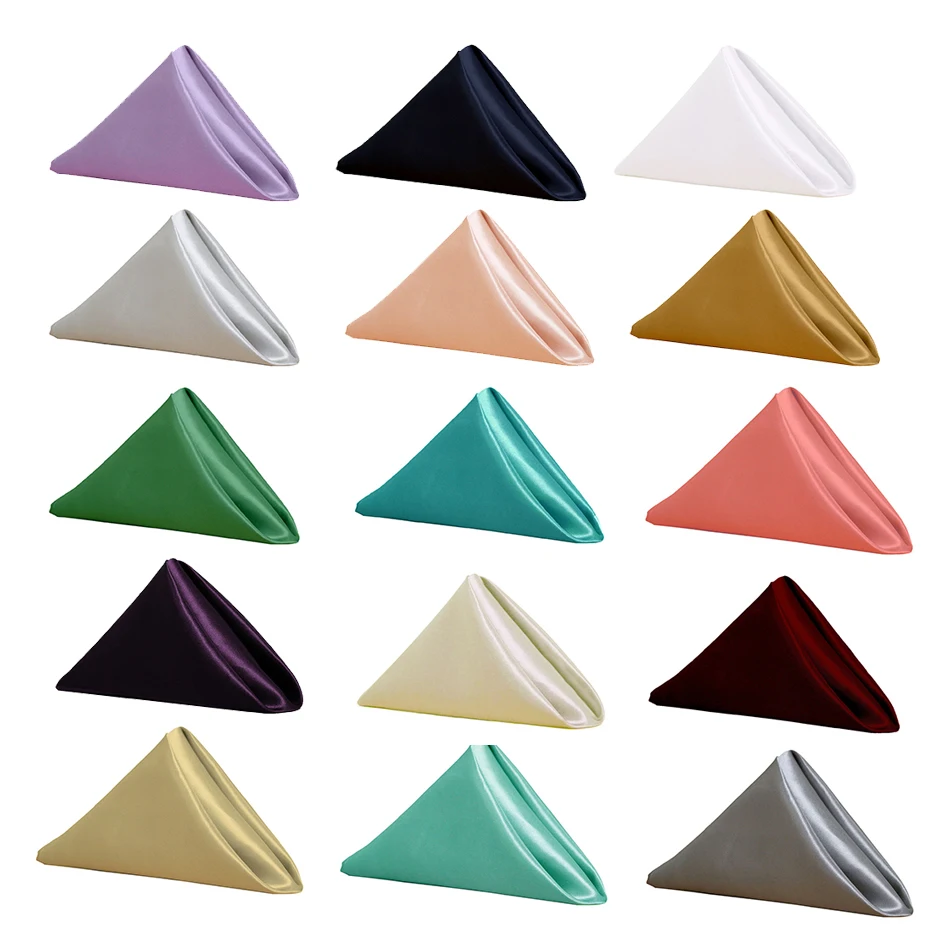 10PC Satin Fabric Cloth Napkins Silk Napkins for Thanksgiving Restaurant supplies Dining Table Wedding Christmas Decorate
10PC Satin Fabric Cloth Napkins Silk Napkins for Thanksgiving Restaurant supplies Dining Table Wedding Christmas Decorate