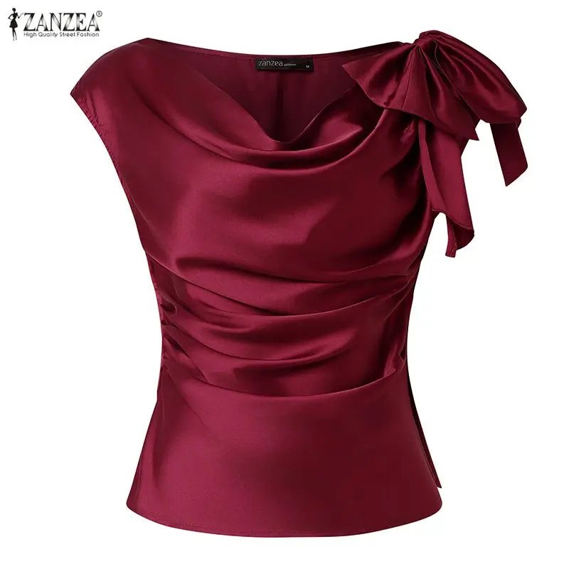 Elegant Women OL Work Blouse ZANZEA 2026 Summer Short Sleeve Slim Fit Satin Tunic Tops Stylish Solid Pleated Shirt Blusas Femme
Elegant Women OL Work Blouse ZANZEA 2026 Summer Short Sleeve Slim Fit Satin Tunic Tops Stylish Solid Pleated Shirt Blusas Femme