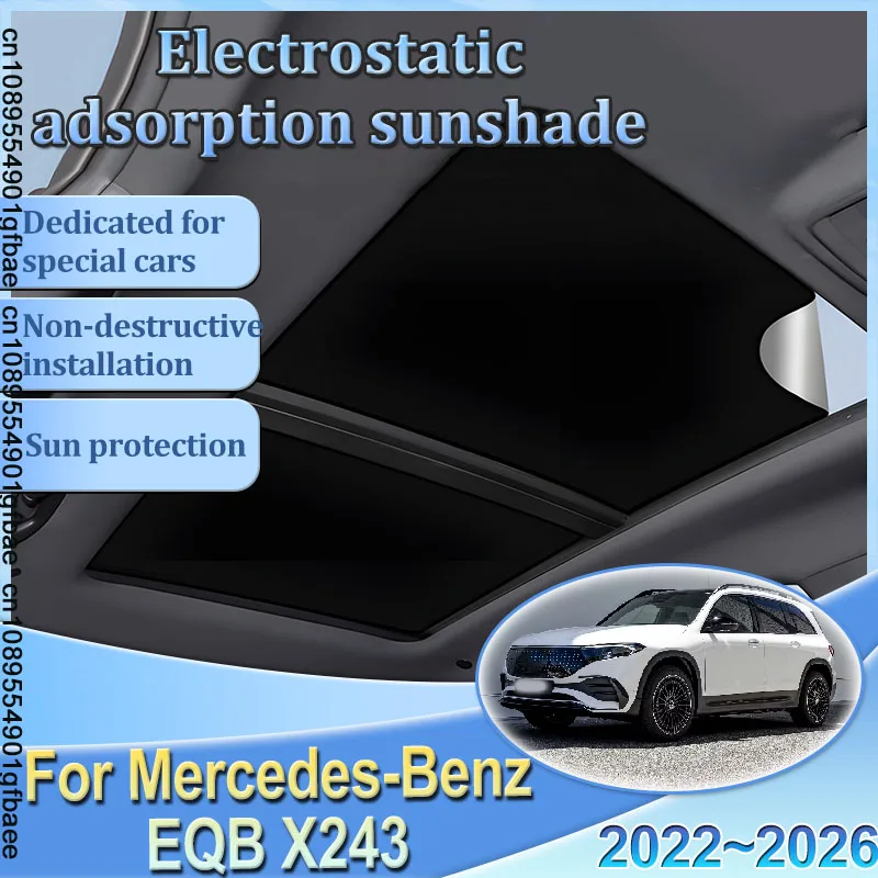 For Mercedes-Benz EQB X243 2022~2026 Car Electrostatic Adsorption Insulation Sunroof Sunshade Shade Visor Heat Shield Accessory
For Mercedes-Benz EQB X243 2022~2026 Car Electrostatic Adsorption Insulation Sunroof Sunshade Shade Visor Heat Shield Accessory