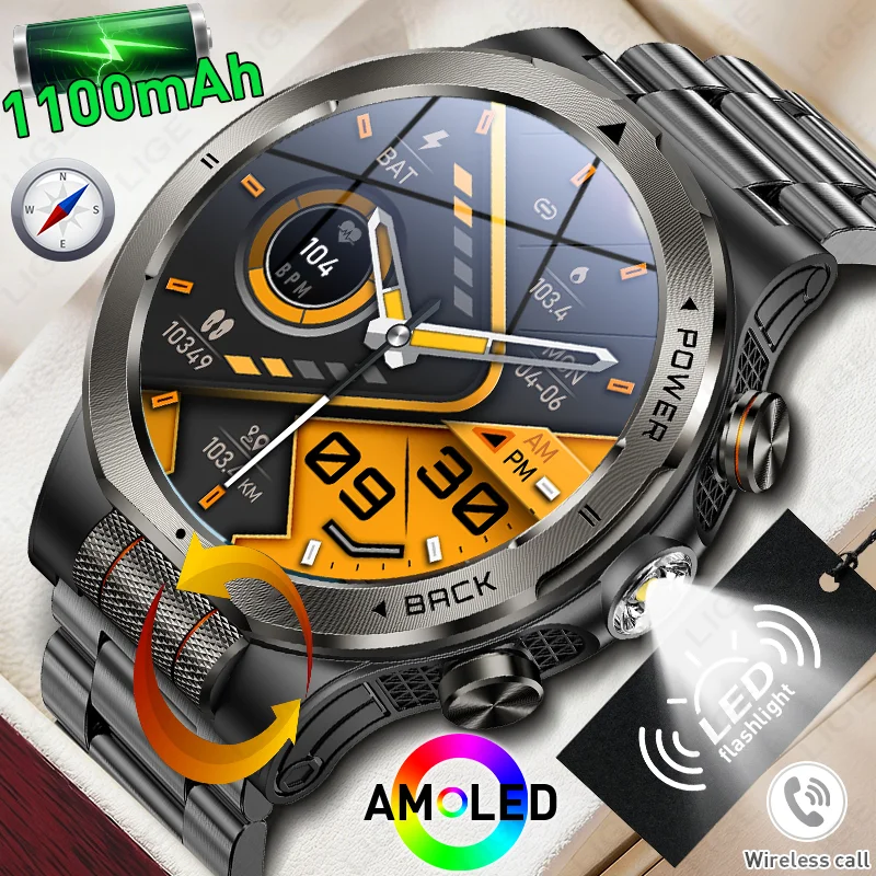 LIGE 1100mAh Battery Military Smart Watch AMOLE Men Outdoor Compass LED 3ATM Waterproof Heart Rate Voice Call Sports Smartwatch
LIGE 1100mAh Battery Military Smart Watch AMOLE Men Outdoor Compass LED 3ATM Waterproof Heart Rate Voice Call Sports Smartwatch