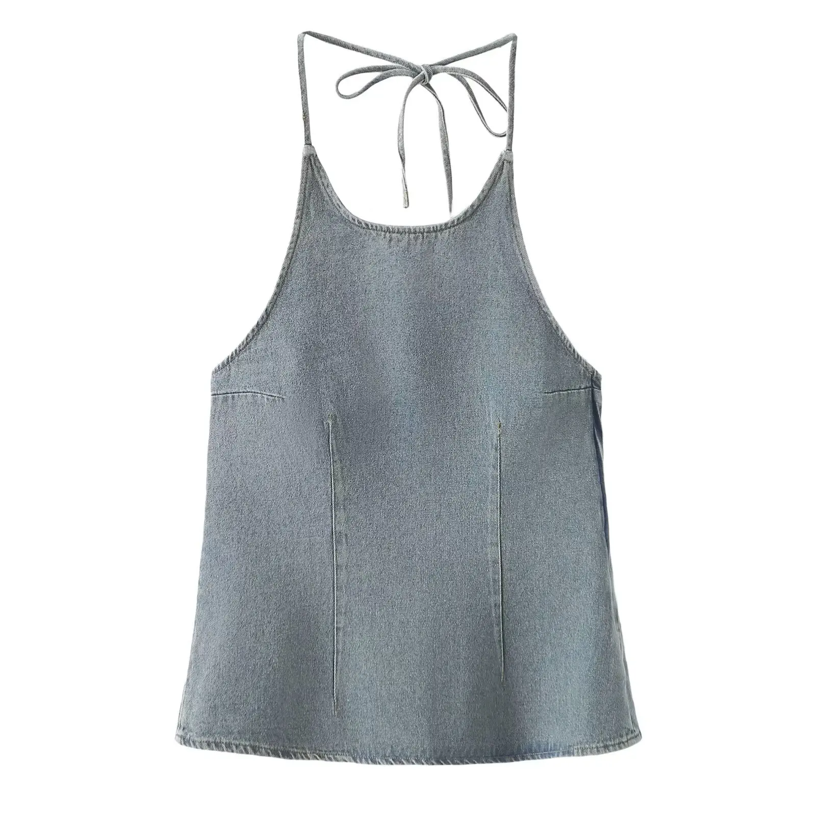 Women's new fashion slim versatile backless denim Hanging neck top retro sleeveless side zipper women's vest chic top
Women's new fashion slim versatile backless denim Hanging neck top retro sleeveless side zipper women's vest chic top