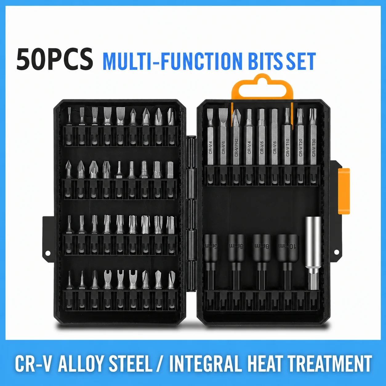 50PCS Impact Driver Bit Set Phillips Slotted Square Hex Screwdriver Bits Power Drill Repair Tool Kit Magnetic Bit Accessories
50PCS Impact Driver Bit Set Phillips Slotted Square Hex Screwdriver Bits Power Drill Repair Tool Kit Magnetic Bit Accessories