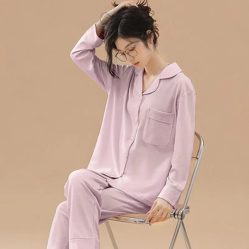 Pajamas Women's Autumn Pijama Long-sleeved Cardigan 100% Cotton Simple Loose Winter Loungewear Can Be Worn Outside Pijama
Pajamas Women's Autumn Pijama Long-sleeved Cardigan 100% Cotton Simple Loose Winter Loungewear Can Be Worn Outside Pijama