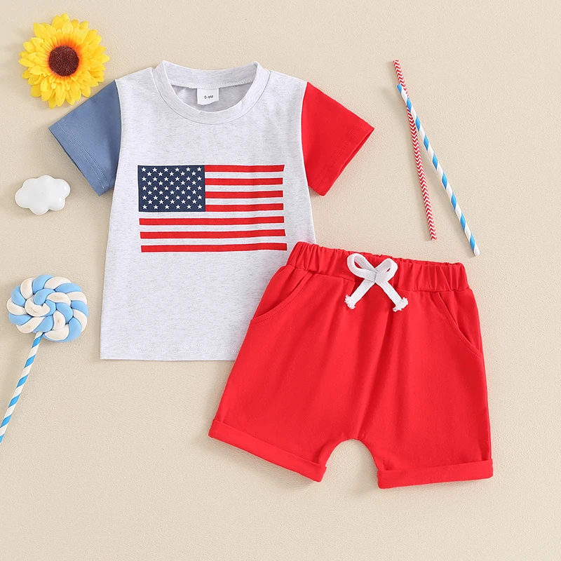 2024-03-04 Lioraitiin Summer Baby Boys 4th of July Clothes Set Short Sleeve Flag Print T-shirt with Elastic Waist Shorts Outfit
2024-03-04 Lioraitiin Summer Baby Boys 4th of July Clothes Set Short Sleeve Flag Print T-shirt with Elastic Waist Shorts Outfit