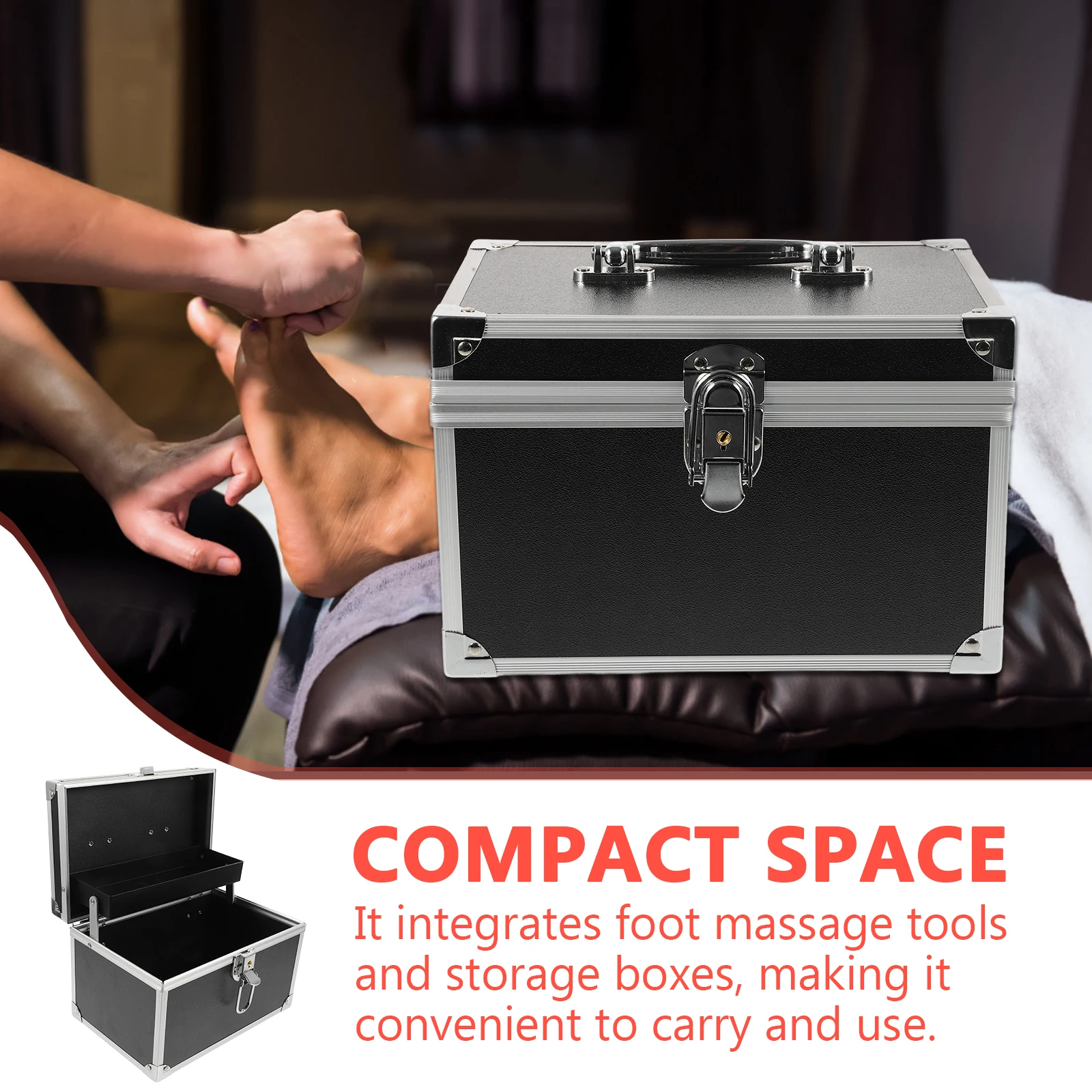 Pedicure Tool Box 24x16x16cm Black Waterproof Portable Storage Case for Small Items Mechanics Tools Organizers Carrying Boxes 
Pedicure Tool Box 24x16x16cm Black Waterproof Portable Storage Case for Small Items Mechanics Tools Organizers Carrying Boxes